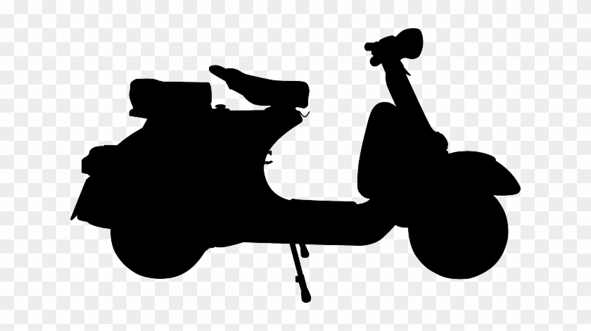 Two, Outline, Silhouette, Cartoon - Vespa Vector Png #796997