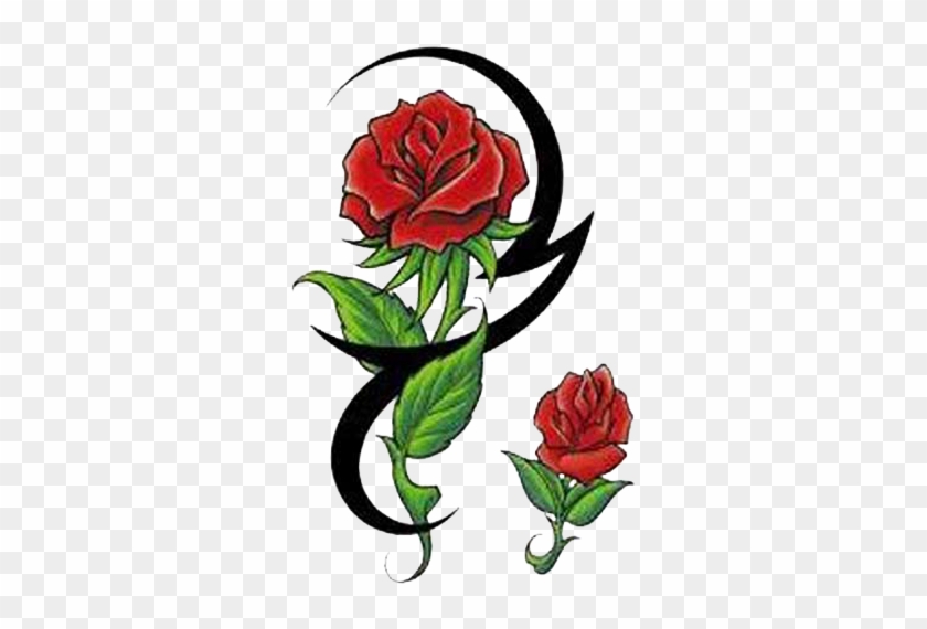 Rose Tattoo Clipart - Rose With Tribal Tattoo #797139