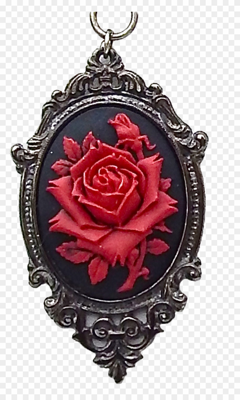 Glamorous Red Rose Tattoo Photo - Olliepop Red Cameo Necklace #797161