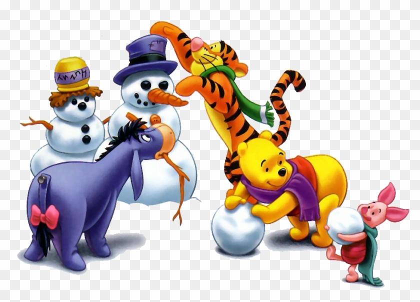 Group Snow Fun Clipart - Winnie The Pooh Winter #797174