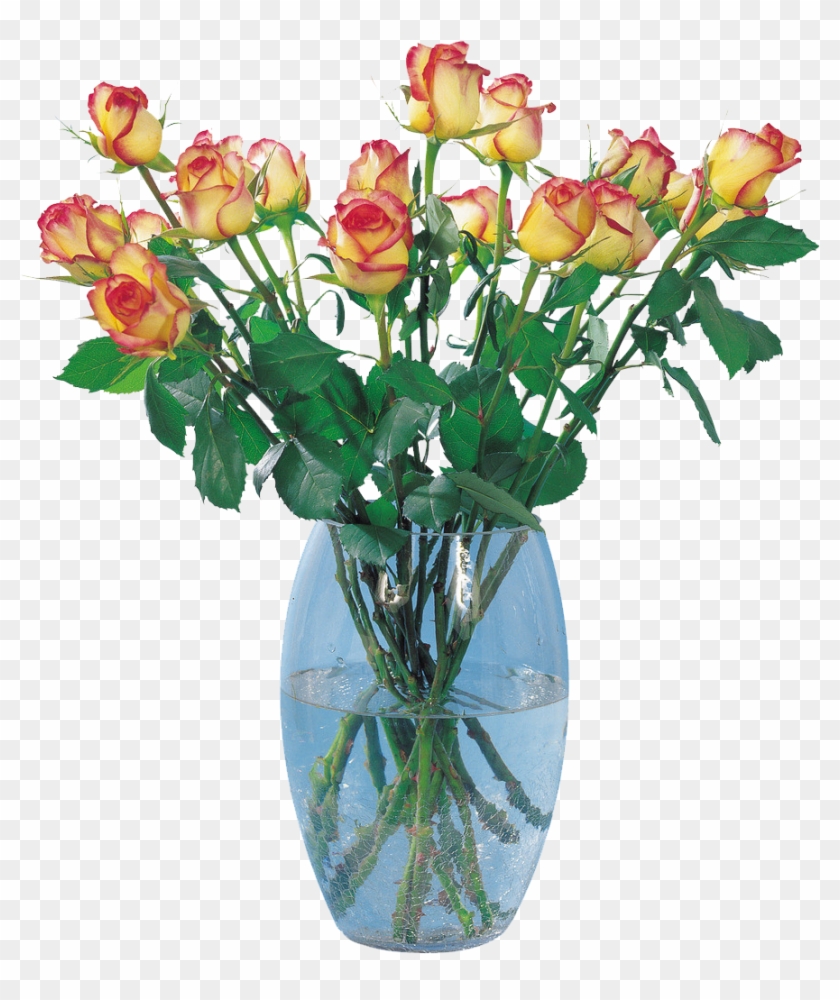 Garden Roses Vase Flower Bouquet - Garden Roses Vase Flower Bouquet #797262
