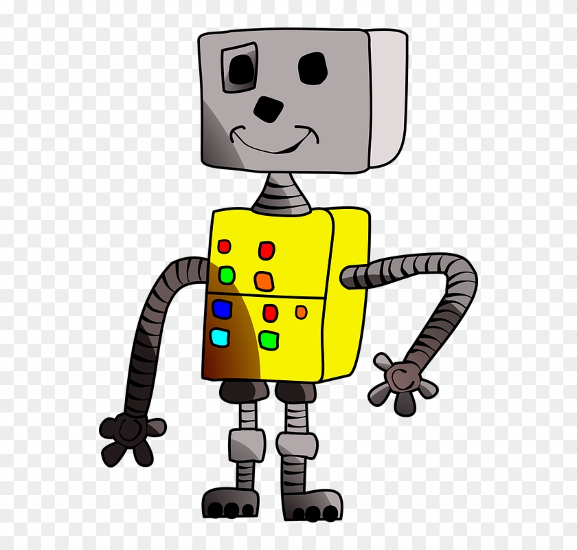 Childlike Robot Yellow Clipart - Robot Smiling Png #797319