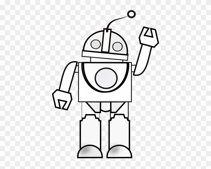 Robot Clipart Line Drawing - Robot Black And White Clipart #797323