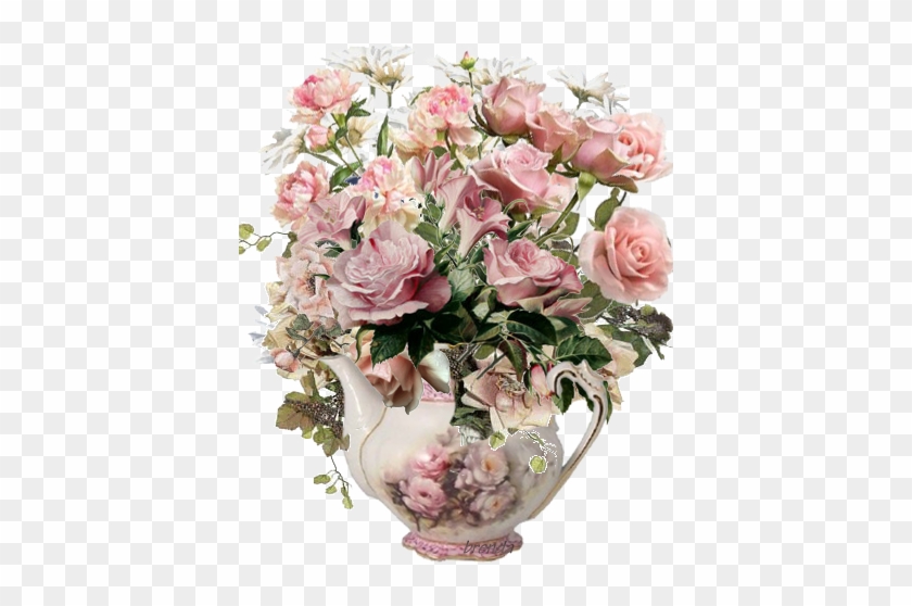 Flower Vase With Flowers Png - Paintingstudio Pink Rose Flower In A Vase Diy Painting #797351