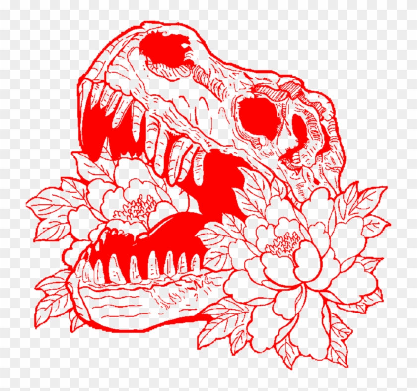 Aesthetic Red Skull Skeleton Flower Flowers Rose Roses - Rose #797370