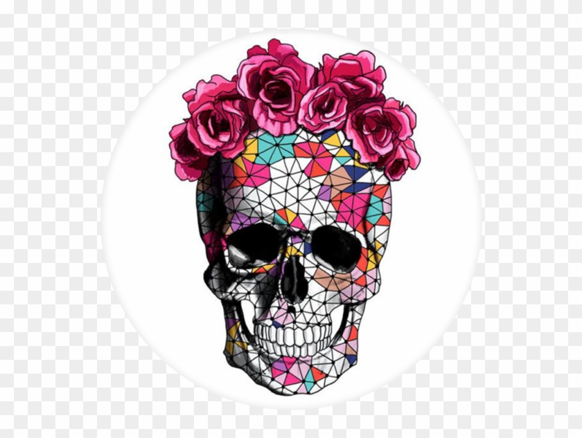 Skull Pop Grip - Skull With Floral Crown #797438