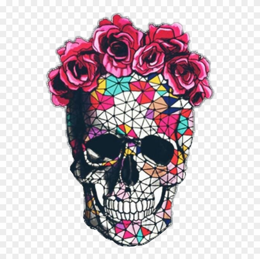 Report Abuse - Skull With Floral Crown #797445