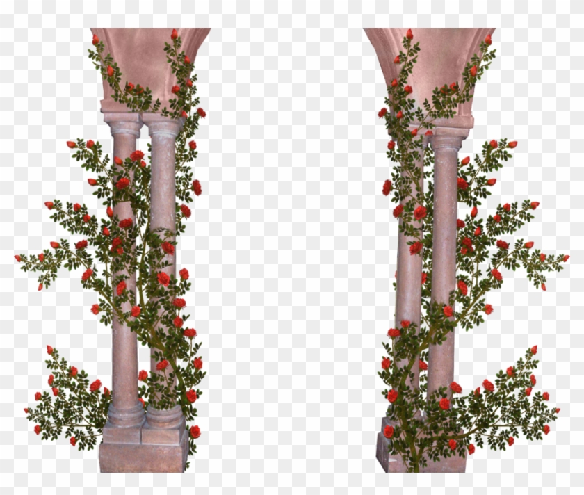 Rose Covered Pillars By Sherryjane On Deviantart - Pillar With Flowers Png #797460