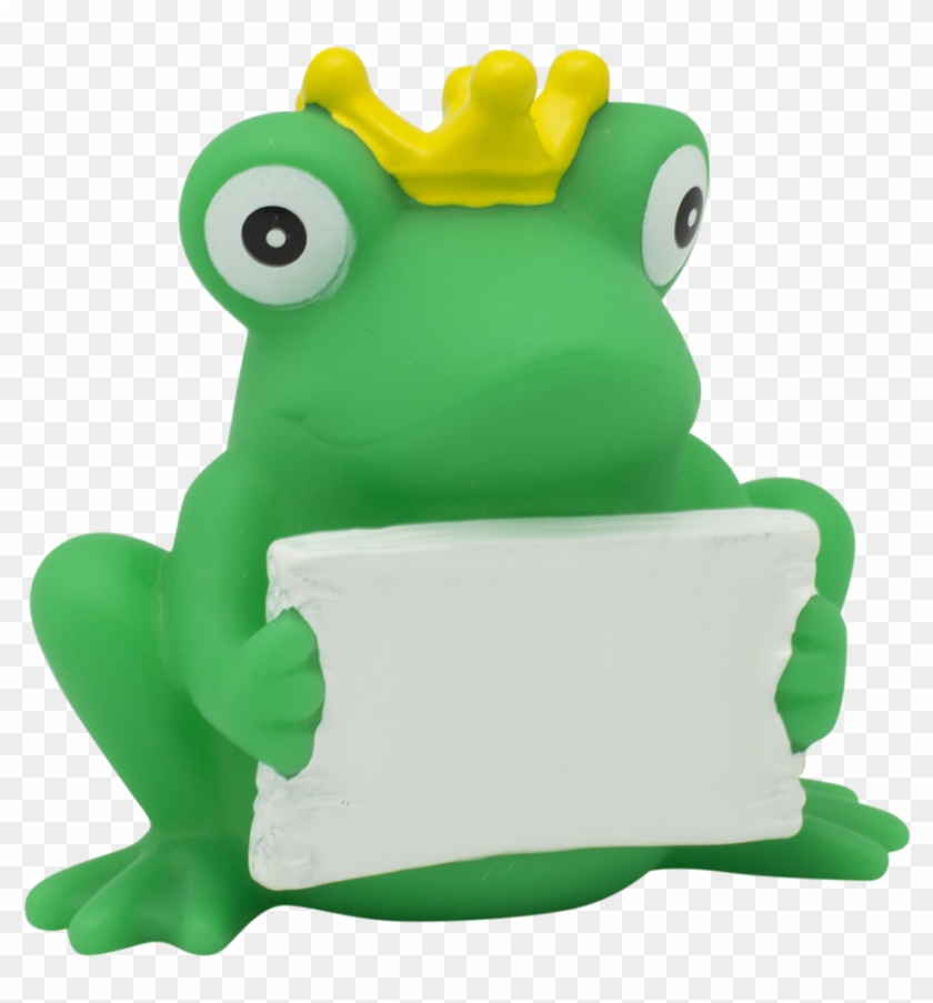 Frog Rubber Duck With Greeting Sign By Lilalu - Frog #797510