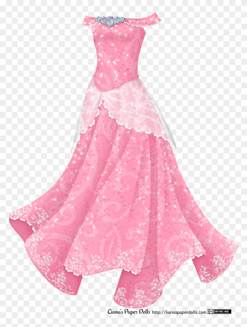 A Pink Gown With An Off The Shoulder Neckline - Princess Dress Png #797538