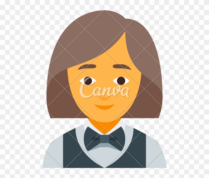 Female Waiter Profile Icon - Cartoon #798340