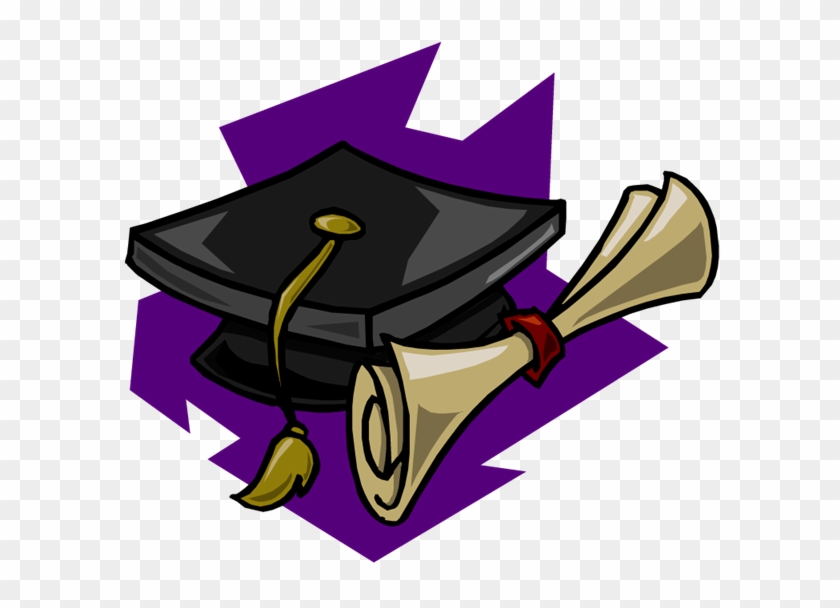 Graduation Walk - Purple Graduation Cap And Diploma #798710