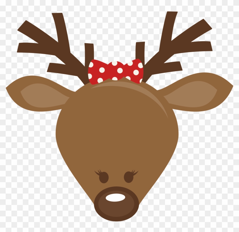 Mkc Cute Girl Reindeer Head Svg - Reindeer Transparent #798884