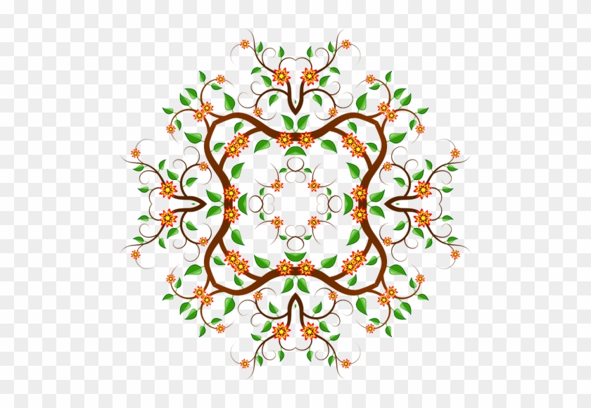 Floral Ornament Vector Clip Art - Gambar Pohon Warna Warni Vektor Png #799010