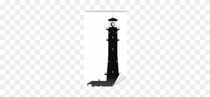 Silhouette Of Lighthouse Isolated On White Wall Mural - Bestickers Wall Vinyl Sticker Decals Mural Room Design #799193