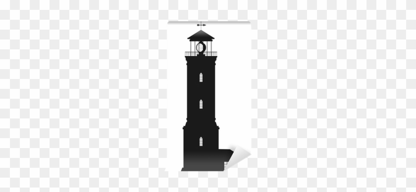Silhouette Of Lighthouse Isolated On White Wall Mural - Lighthouse #799204
