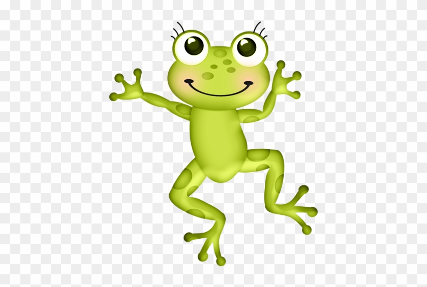Green Frog Clipart Girly - Leaping Frog Clip Art #799248