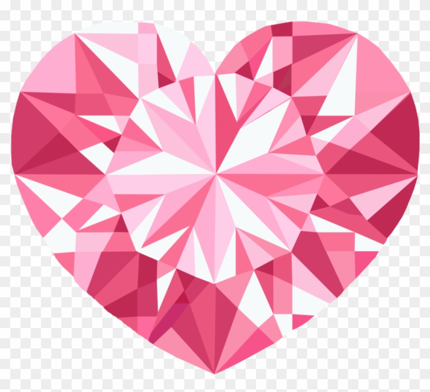 Pink, Crystal Heart, Vector Done In 2015, Via Illustrator - Pink Crystal Heart Png #799253
