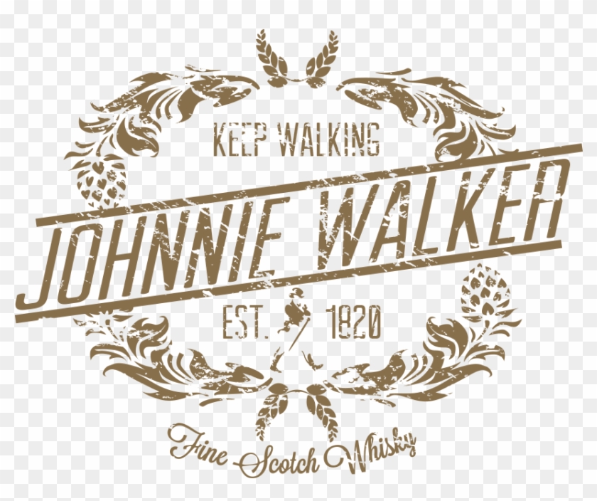 This Design Utilizes That Technique, With A Tonal Distressed - Johnnie Walker Graphic #799339