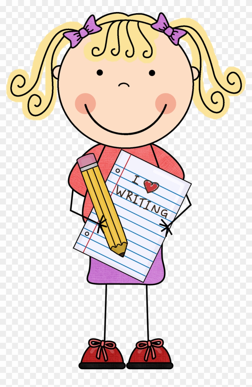 Write Clip Art Children Writing Clipart Images Wikiclipart - Girl With Both Parts #799350
