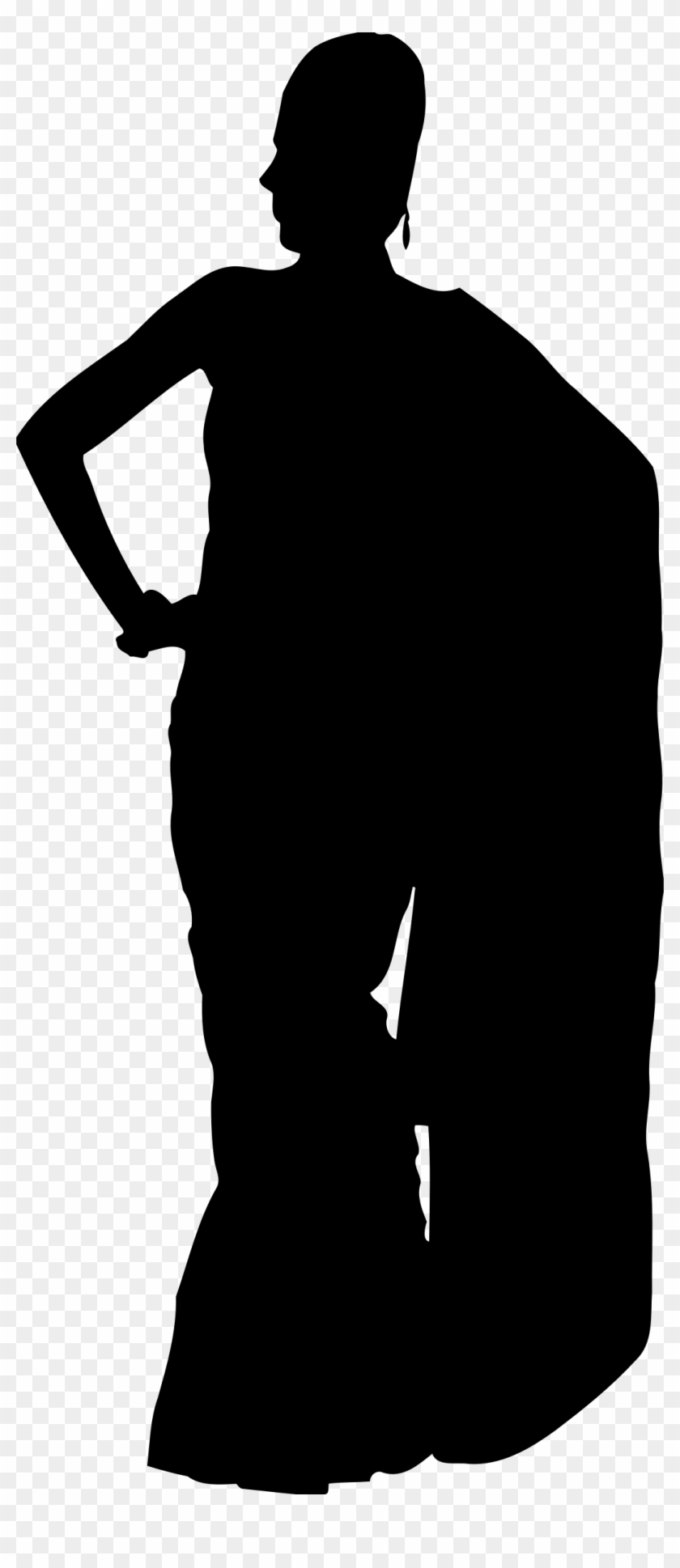 Woman In Saree Silhouette 2 - Saree Icon #799414