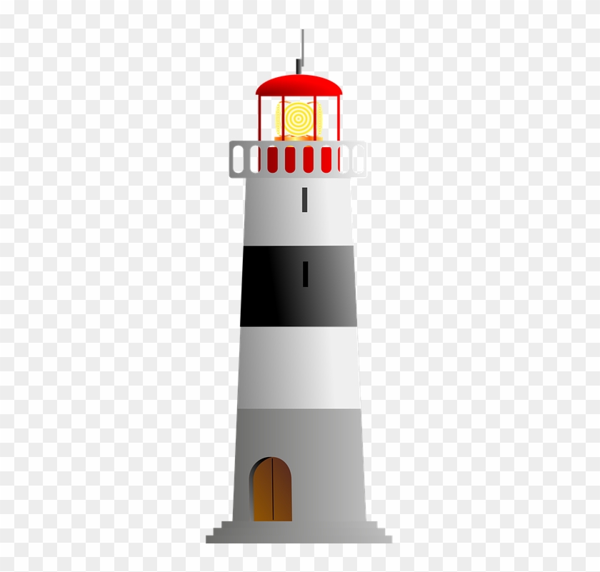 Landmark Building, Lighthouse, Tower, Light, Door, - Black Striped Lighthouse Shower Curtain #799447