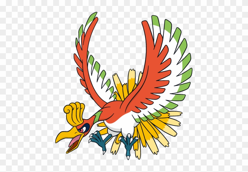 I recolored Ho-oh to actually be a Rainbow Pokemon. : pokemon