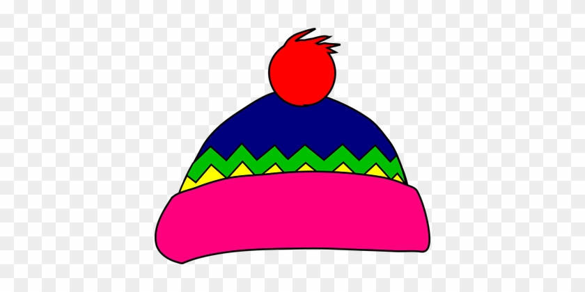 Hat, Wool, Winter, Warm, Pink, Blue, Red - Winter Hat Clipart #799846