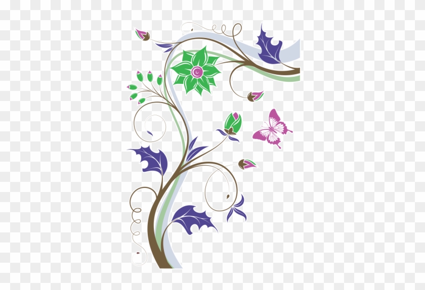 Borboleta E Botão - Illustration #800214