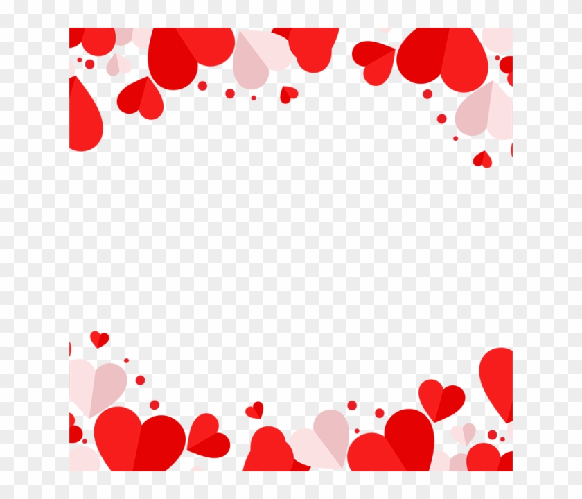 Red And Pink Heart Vector Frame Png, Red Heart, Heart, - Frame Coração Png #800259