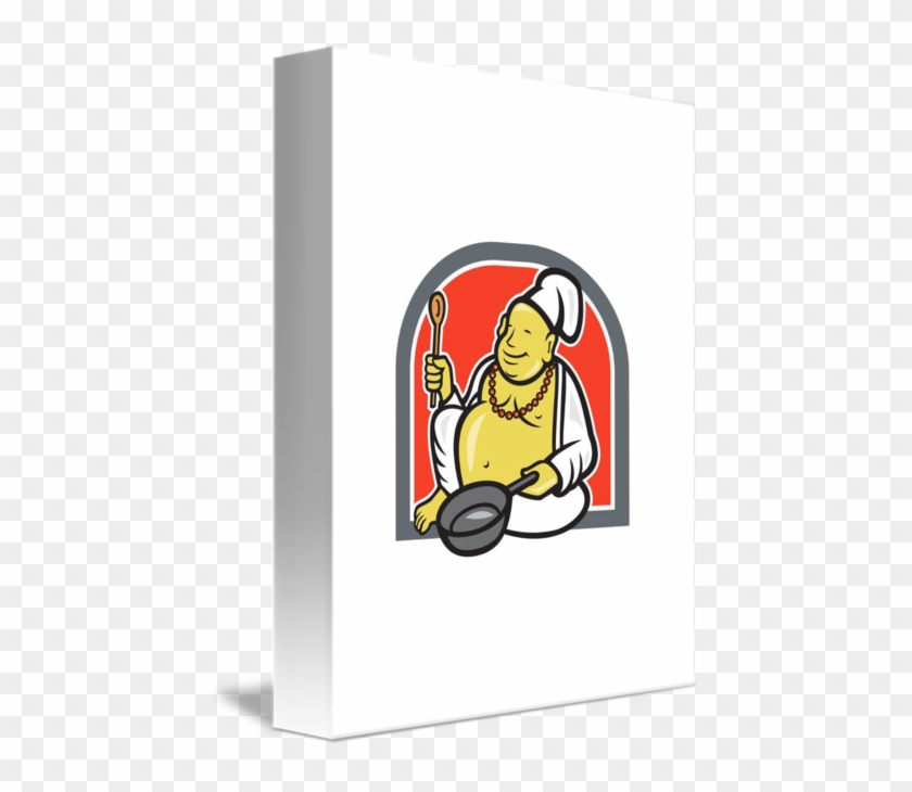 Fat Happy Buddha Chef Cook Cartoon Card #800376