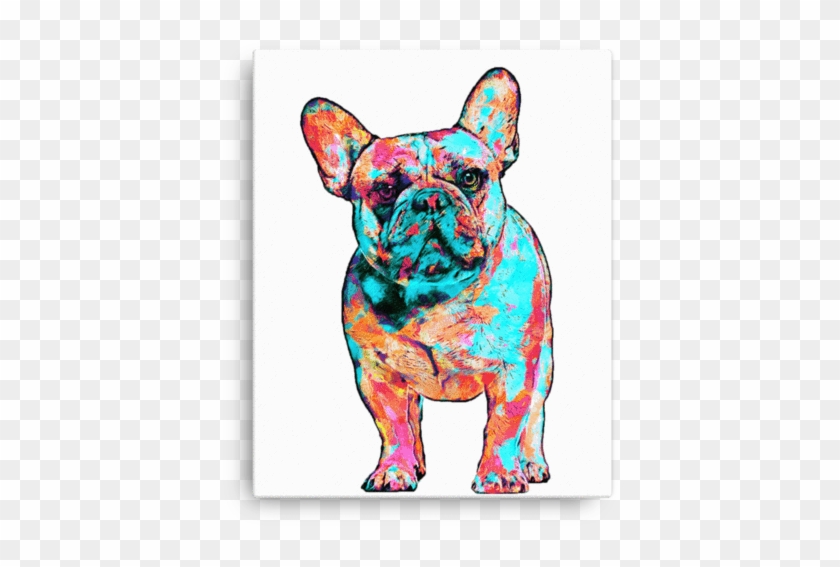 French Bulldog Colorful Painting Canvas - Throw Pillow #800445