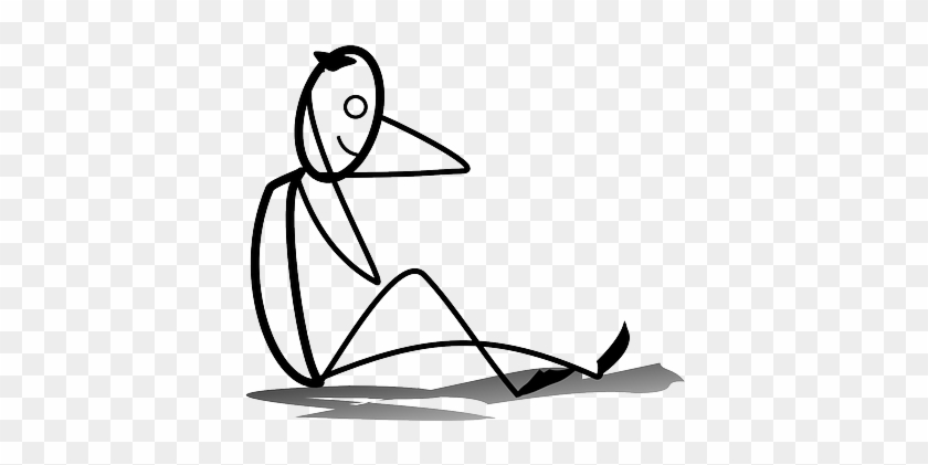 Stickman, Sit-up, Sport, Fitness, Training, Gelukkig - Stick Figure Doing Sit Ups #800537