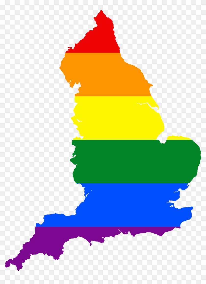 Lgbt Flag Map Of England - Uk London Map Vector #800543