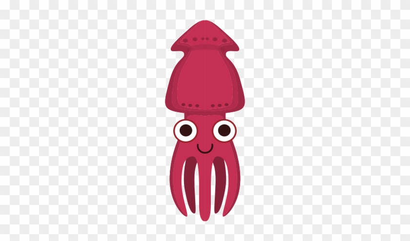 Squid Simple Cartoon Character - Squid Cartoon Flat #800610