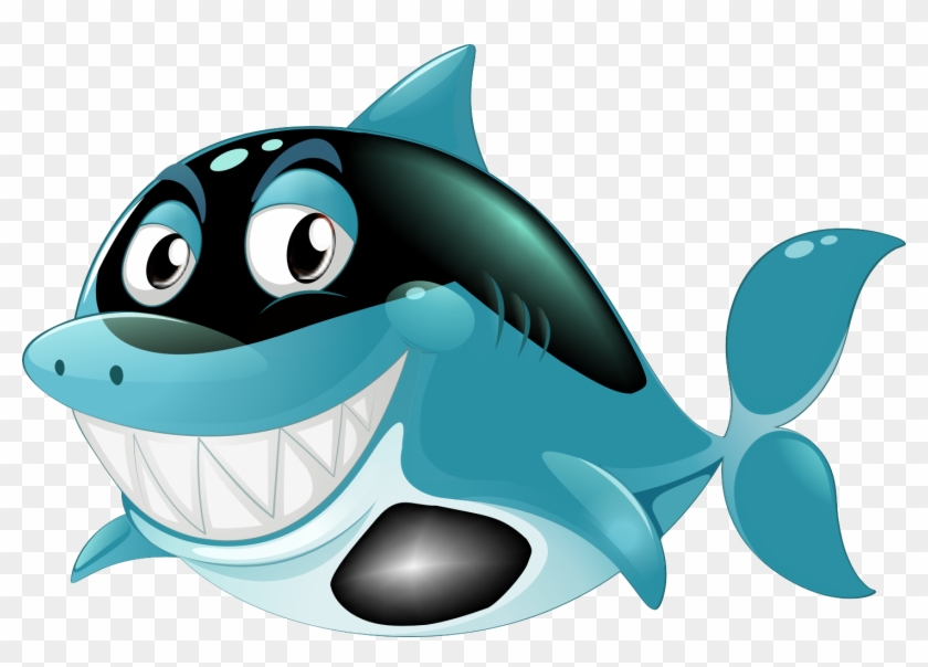 Shark Dolphin Q-version Clip Art - Shark Dolphin Q-version Clip Art #800658