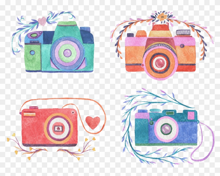 Camera Watercolor Painting Photography Drawing - Logo Camara Fotografica Vintage #800841