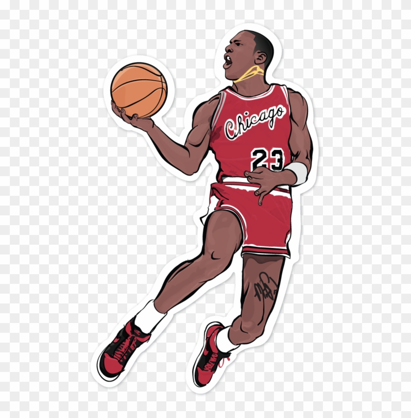 A Single 4" Sticker Of Micheal Jordan - Clipart Basketball Player Michael Jordan #800882
