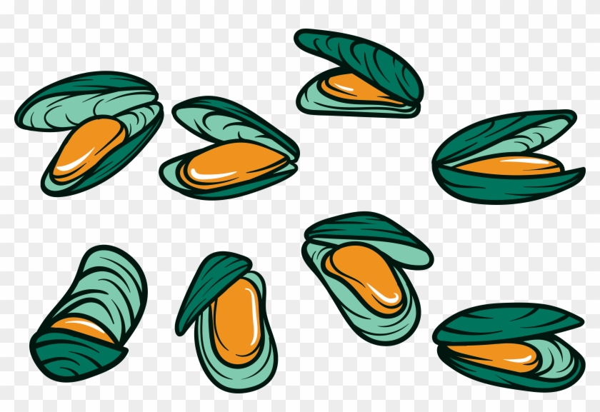 Mussel Seafood Oyster Squid Clip Art - Mussel Seafood Oyster Squid Clip Art #800925