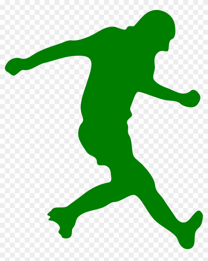 Football Player Silhouette Clip Art - Soccer Player Silhouette #801050