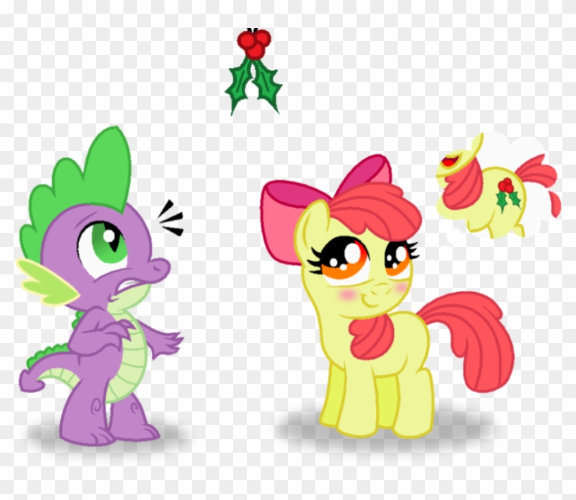 'a Mistletoe Cutie Mark Would Be Coolquot By Aleximusprime - Spike And Applebloom Kiss #801045