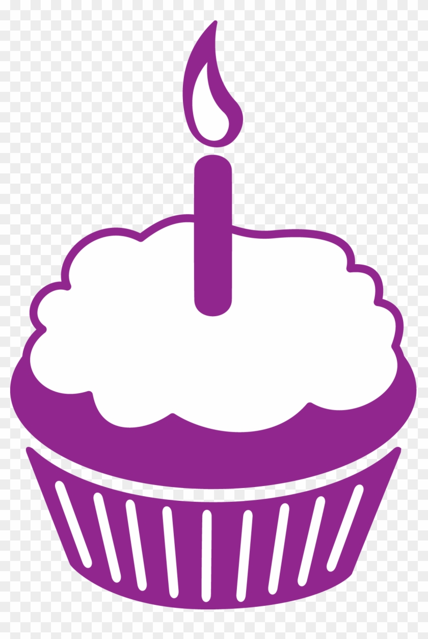 Ymca Pool Birthday Party Clipart - Purple Birthday Cupcake Png #801051