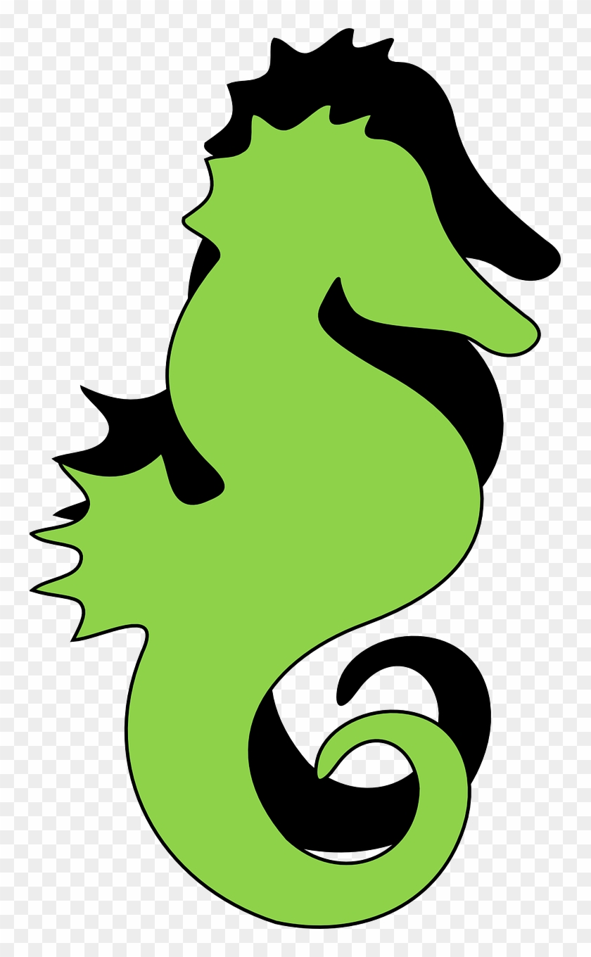 Seahorse Shadow Silhouette Green Png Image - Silueta De Caballo De Mar #801086