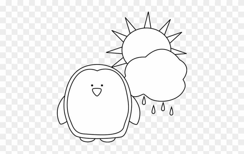 Black And White Penguin Weather Monitor - Clip Art #801091