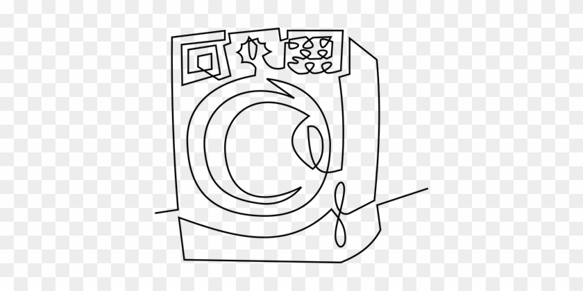 Vector contour washing machine isolated on transparent background. Outline  realistic washer. Stock Vector | Adobe Stock