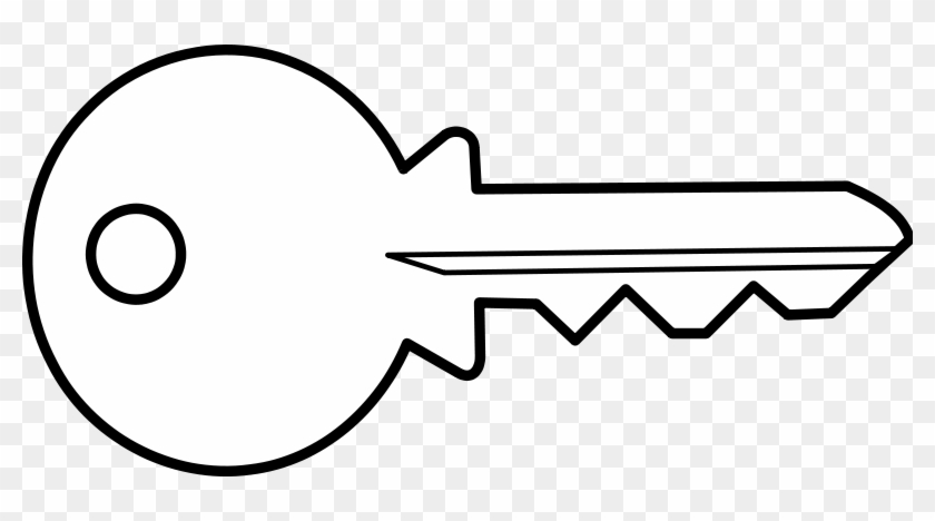 Illustration Of A Key - Black And White Key #801132