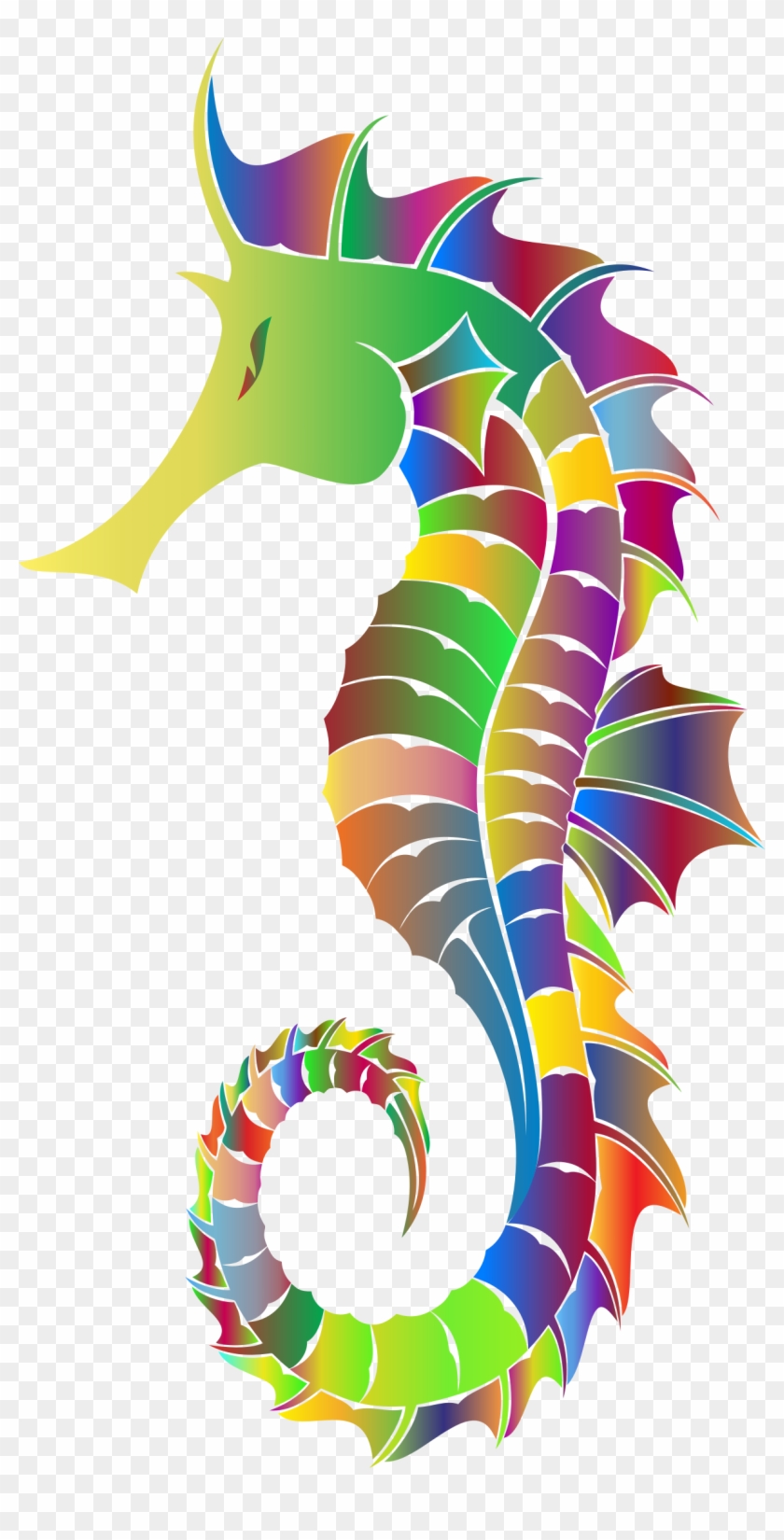 Detailed Seahorse Silhouette - Detailed Seahorse Silhouette #801167