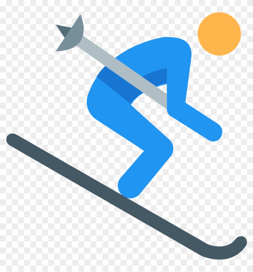Skiing Transparent Background - Flat Icon Skiing #801285