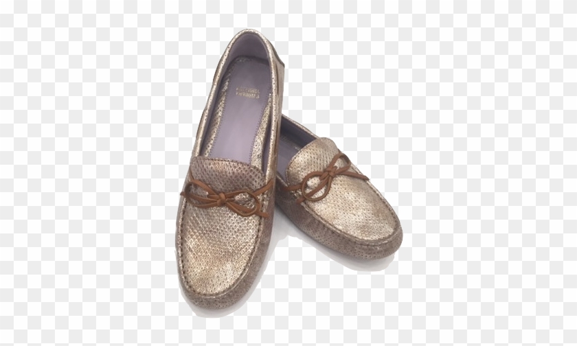 Maggie Camp Champagne Snake Print Leather Drivers - Slip-on Shoe #801471