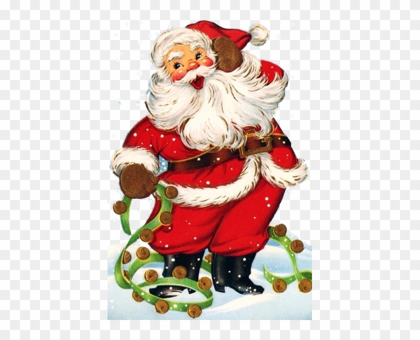 Vintage Mod Santa With Sleigh Bells Christmas Clip - Christmas Day #801489